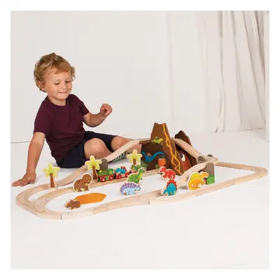 Bigjigs Rail Dřevěná vláčkodráha dinosauři