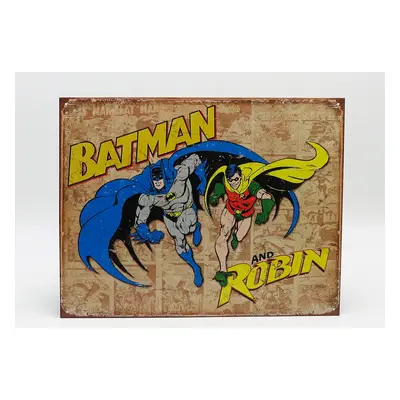 Edicola Accessories Metal Plate - Batman And Robin 1:1 Hnědá Modrá Žlutá