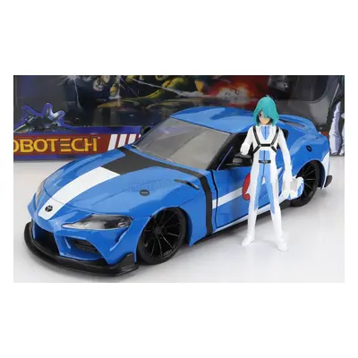 Jada Toyota Supra With Max Sterling Figure Robotech 2020 1:24 Světle Modrá Bílá