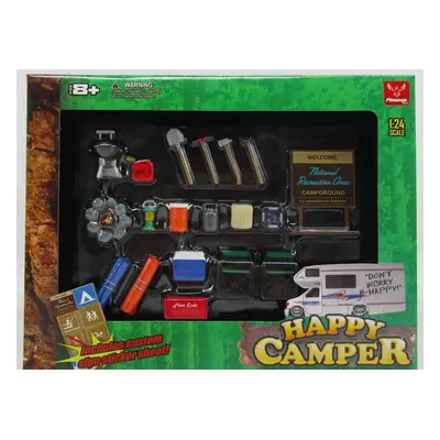 Hobby gear Accessories Set Camper Campeggio - Happy Camping Set Caravan 1:24 Různé