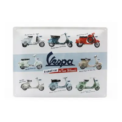 Edicola Accessories 3d Metal Plate - Piaggio Vespa Collage 1:1 Bílá Červená Modrá