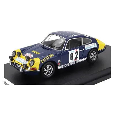 Trofeu Porsche 911s Coupe N 82 Tap Rally 1970 Colaco Marques - Jorge Cirne 1:43 Modrá Žlutá