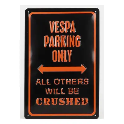 Edicola Accessories Metal Plate Vespa Parking Only 1:43 Černá Oranžová