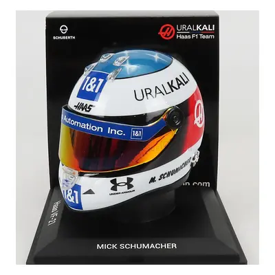 Mini helmet Schuberth helma F1 Team Haas Vf-21 Belgian Gp Spa 2021 1:4