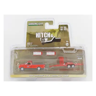 Greenlight Chevrolet C-10 Pick-up With Stp Trailer 1968 1:64 Red