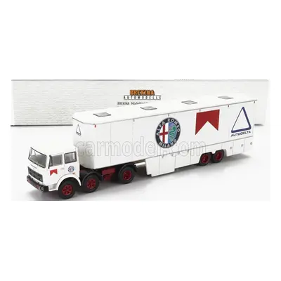 Brekina plast Fiat 691 T Truck Team Autodelta Alfa Romeo Car Transporter 1970 1:87 Bílá