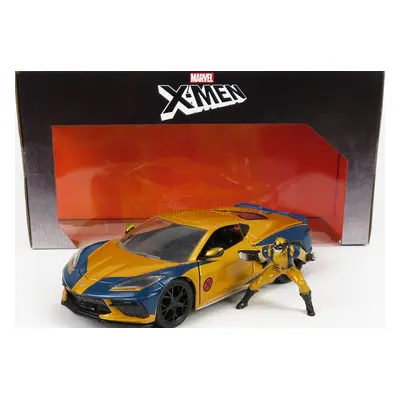 Jada Chevrolet Corvette 2020 - Marvel X-men Wolverine 1:24 Zlatá Modrá