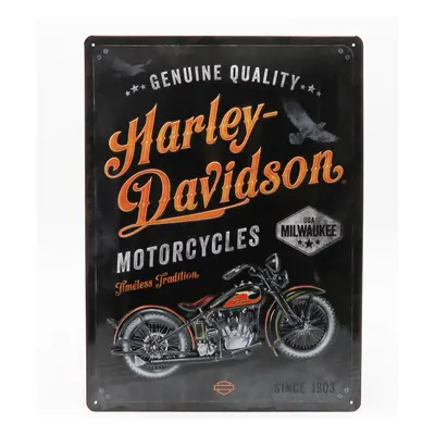 Edicola Accessories 3d Metal Plate - Harley Davidson Timeless Tradition 1:1 Černá Oranžová