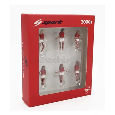 Spark-model Figures Set 6x Grid Girls 2000s 1:43 Růžová Červená Bílá