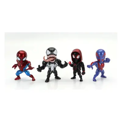 Jada Figures Set 4x Avengers - Spider Man - Miles Morales - Spiderman 2099 - Venom - Cm. 6.0 1:3