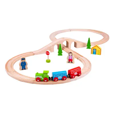 Bigjigs Rail dřevěná vláčkodráha osmička - poškozený obal