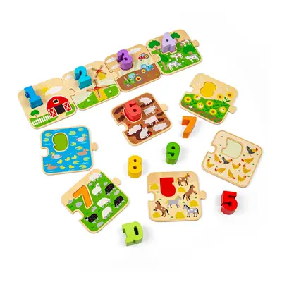 Bigjigs Toys Puzzle s obrázky a čísly