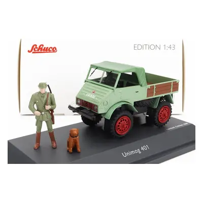 Schuco Mercedes benz Unimog 401 Truck 1953 1:43 Green Wood