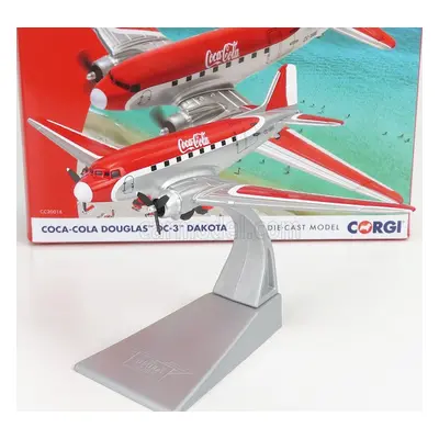 Corgi Douglas Dakota Dc-3 Airplane Coca-cola 1941 1:144 Červená Bílá Stříbrná