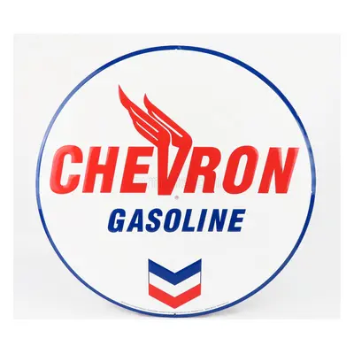 Edicola Accessories Metal Round Plate - Chevron Gasoline 1:1 Bílá Červená Modrá