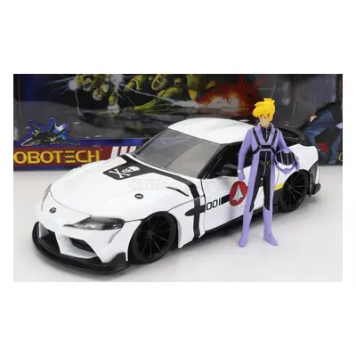 Jada Toyota Supra With Roy Focker Figure Robotech 2020 1:24 Bílá Černá