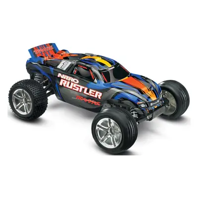 RC auto Traxxas Nitro Rustler 1:10 TQi RTR, modrá