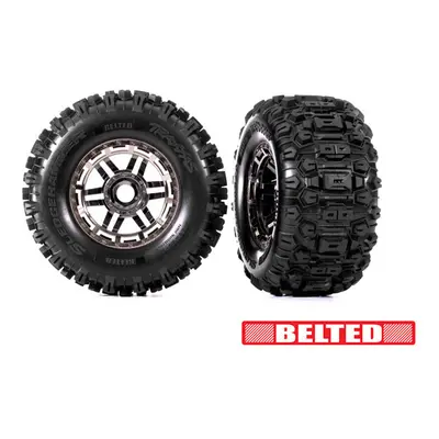 Traxxas kolo 2.9/3.8", disk černý chrom, pneu Sledgehammer All-Terrain belted (2)