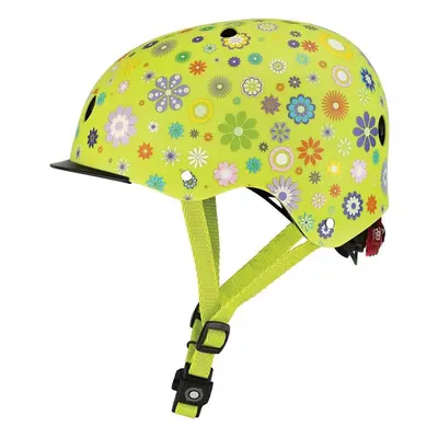 Globber - Dětská přilba Elite Lights Lime Green Flowers XS/S