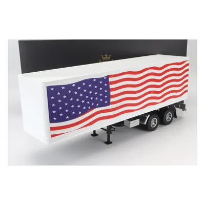 Road-kings Trailer Trailer For Truck Stars & Stripes Livery - Rimorchio 1:18 Bílá Modrá Červená