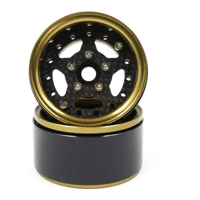 1.9 Beadlock Hliníkové CNC 5 Spoke Carbon Gold Titanium, 2ks