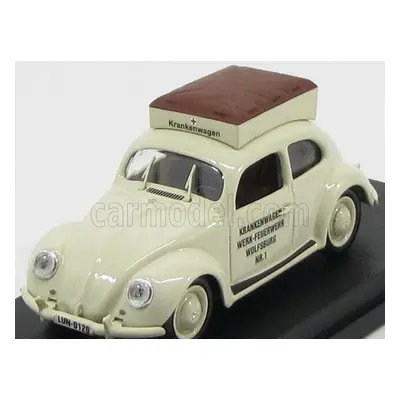 Rio-models Volkswagen Beetle Ambulance Pompieri Di Wolfsburg 1950 1:43 Bílá