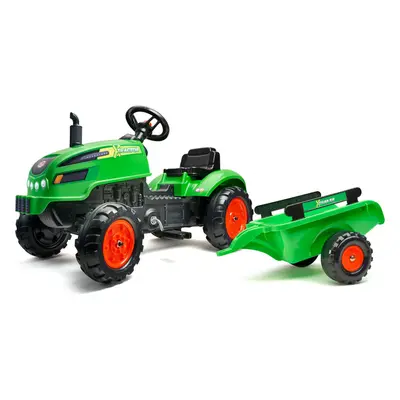 FALK - Šlapací traktor X-Tractor s vlečkou zelený