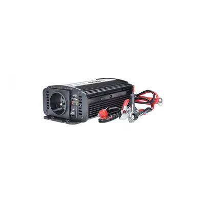 Solight invertor 12V, USB 500mA, kovový, černý, max. zatížení: 300W