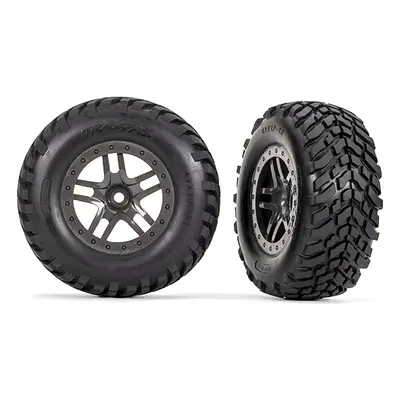 Traxxas kolo 2.2/3.0", disk SCT Split-Spoke gray beadlock, pneu SCT (2)