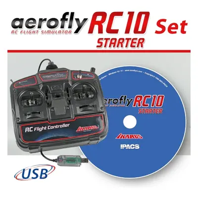 Aerofly RC10 STARTER na DVD s USB ovladačem pro Win 10/11