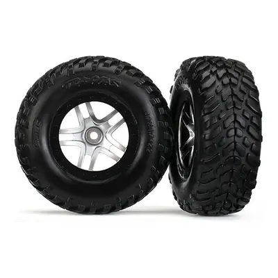 Traxxas kolo 2.2/3.0", disk SCT Split-Spoke saténový-černý, pneu SCT (2)