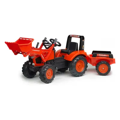 FALK - Šlapací traktor Kubota M135GX s nakladačem a vlečkou