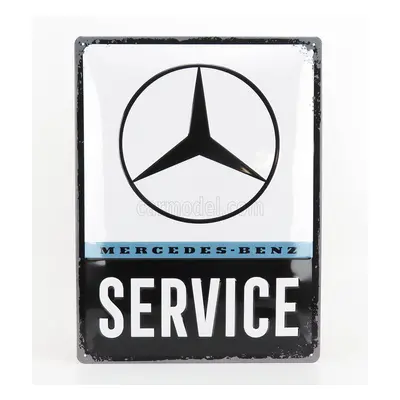 Edicola Accessories 3d Metal Plate - Mercedes Benz Service 1:1 Černá Bílá Modrá