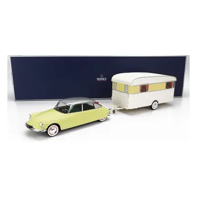 Norev Citroen Ds19 With Roulotte 1960 1:18 Žlutá Bílá