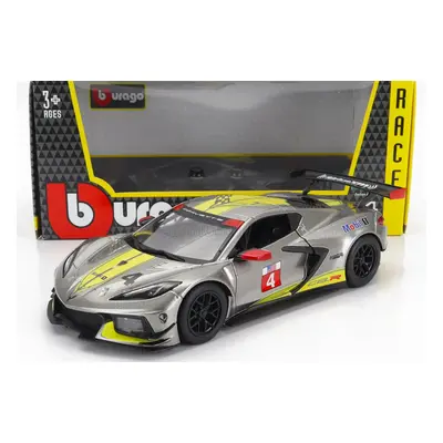 Bburago Chevrolet C8.r 6.2l V8 Team Corvette Racing N 4 Racing 2021 1:24 Šedá Žlutá