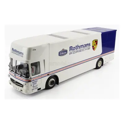 Schuco Mercedes benz O317 Truck Car Transporter Porsche Rothmans 1984 1:18 Bílá Modrá