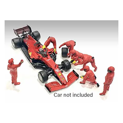 American diorama Figurky mechaniků F1 Pit-stop Set 2 2022 1:43, červená