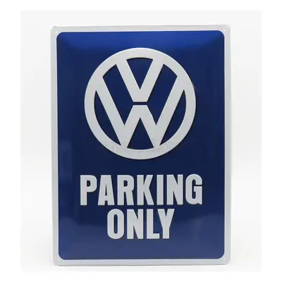 Edicola Accessories 3d Metal Plate - Volkswagen Parking Only 1:1 Modrá Bílá