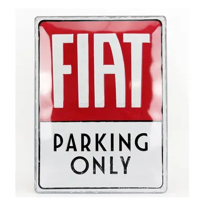 Edicola Accessories 3d Metal Plate - Fiat Parking Only 1:1 Červená Bílá