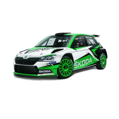 Čirá karoserie Škoda Fabia R5 EVO 1:10 vč.(zadní křídlo, zpět. zrcátka, kliky, strop.vent)