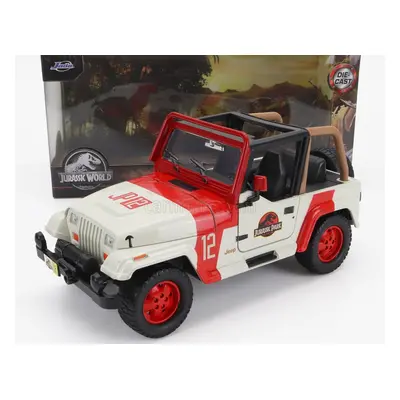 Jada Jeep Wrangler Rubicon Open - Jurassic World Movie 2015 1:24 Bílá Červená