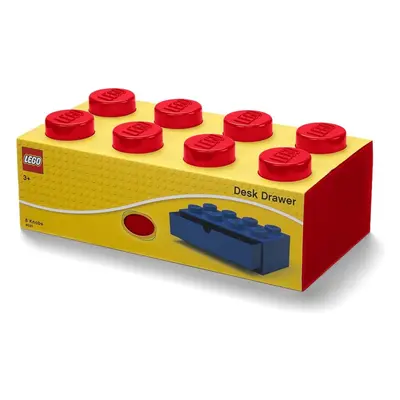 LEGO stolní box 8 se zásuvkou červený