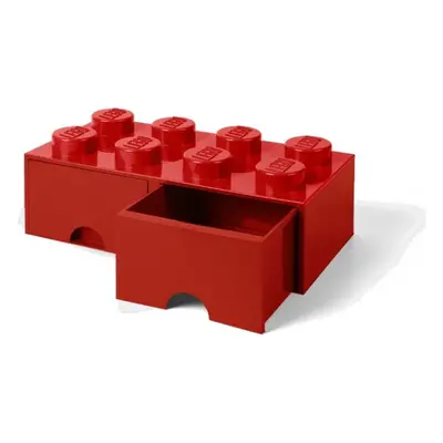 LEGO úložný box s šuplíky 250x500x180mm - červený