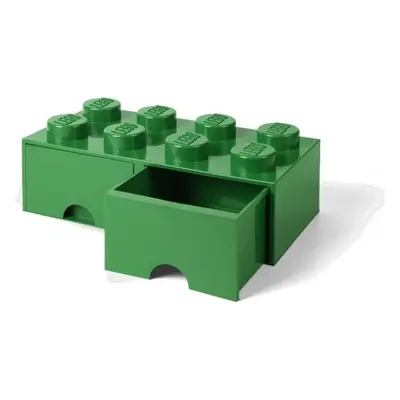 LEGO úložný box s šuplíky 250x500x180mm - tmavě zelený