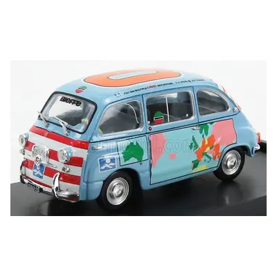 Brumm Fiat 600d Multipla - Graziano Rossi Motorhome 1960 1:43 Světle Modrá