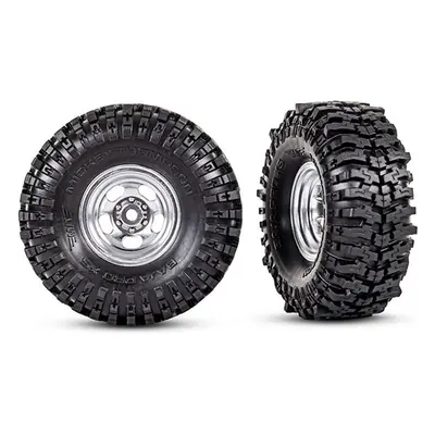 Traxxas kolo 1.0", disk polomatný chrom, pneu Mickey Thompson® Baja Pro™ Xs (2)