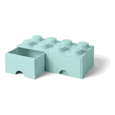 LEGO úložný box s šuplíky 250x500x180mm - aqua