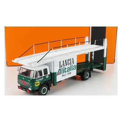 Ixo-models Fiat 673 Truck Car Transporter Team Lancia Alitalia Rally 1976 1:43 Zelená Bílá