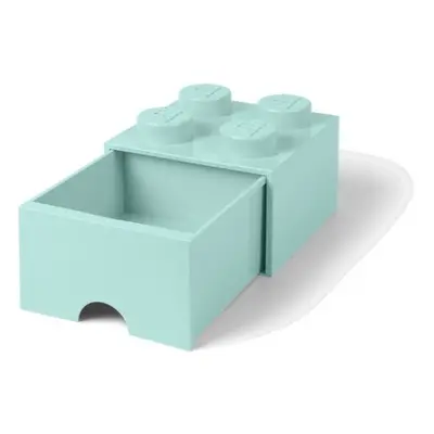 LEGO úložný box s šuplíkem 250x250x180mm - aqua