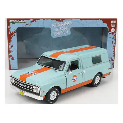 Greenlight Chevrolet C-10 Pick-up Closed Camper Gulf 1968 1:24 Světle Modrá Oranžová